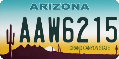 AZ license plate AAW6215