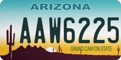 AZ license plate AAW6225