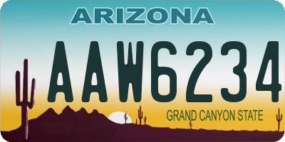 AZ license plate AAW6234
