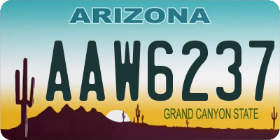 AZ license plate AAW6237