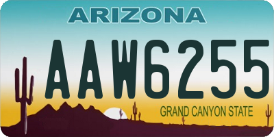 AZ license plate AAW6255