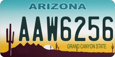 AZ license plate AAW6256