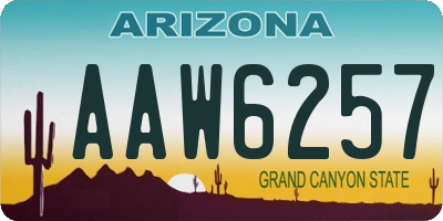 AZ license plate AAW6257