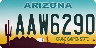 AZ license plate AAW6290