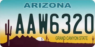 AZ license plate AAW6320