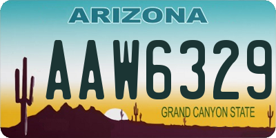 AZ license plate AAW6329