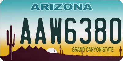 AZ license plate AAW6380