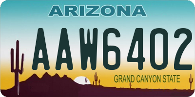 AZ license plate AAW6402