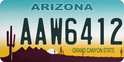 AZ license plate AAW6412