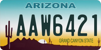 AZ license plate AAW6421