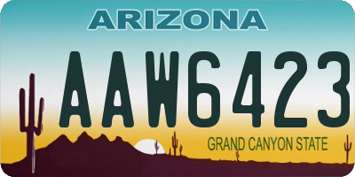 AZ license plate AAW6423