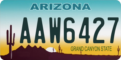 AZ license plate AAW6427