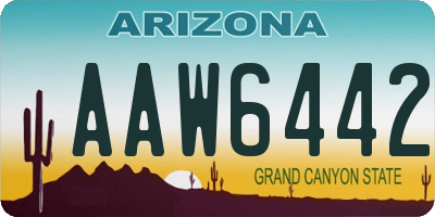 AZ license plate AAW6442