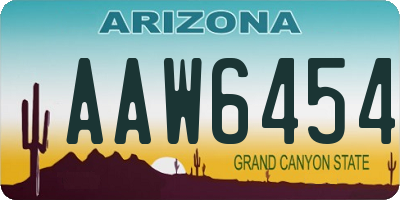 AZ license plate AAW6454