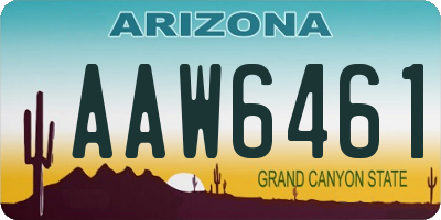 AZ license plate AAW6461