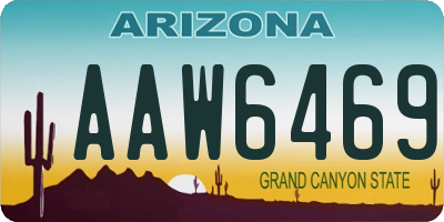 AZ license plate AAW6469