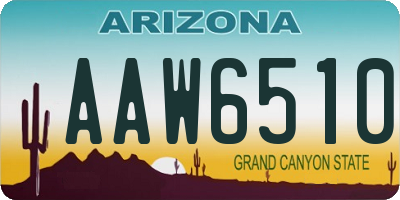 AZ license plate AAW6510
