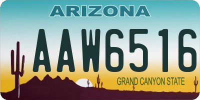 AZ license plate AAW6516