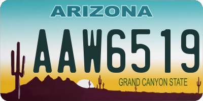 AZ license plate AAW6519
