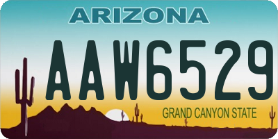 AZ license plate AAW6529