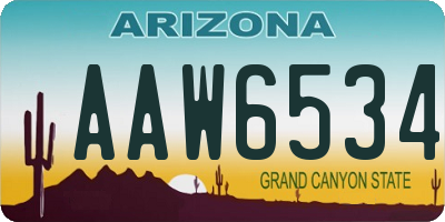 AZ license plate AAW6534