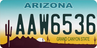 AZ license plate AAW6536