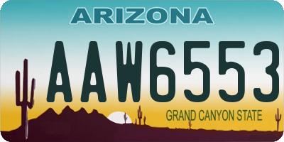 AZ license plate AAW6553