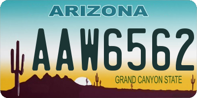 AZ license plate AAW6562