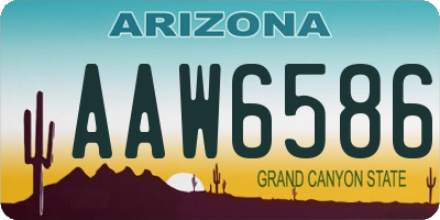 AZ license plate AAW6586