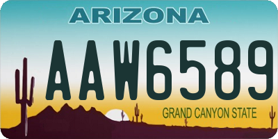 AZ license plate AAW6589