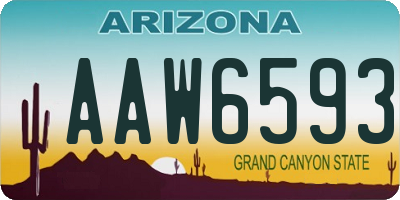 AZ license plate AAW6593