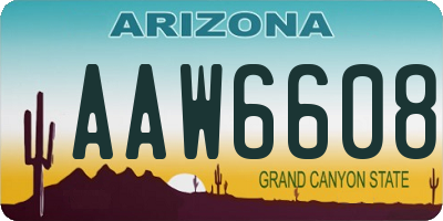 AZ license plate AAW6608