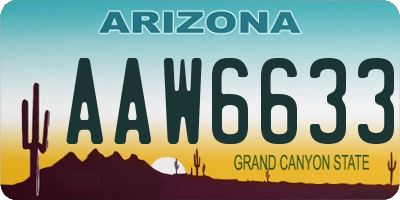 AZ license plate AAW6633
