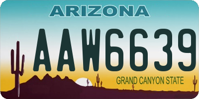 AZ license plate AAW6639