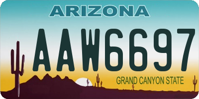 AZ license plate AAW6697