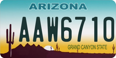 AZ license plate AAW6710