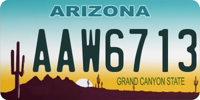 AZ license plate AAW6713