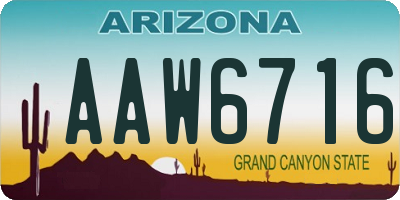 AZ license plate AAW6716
