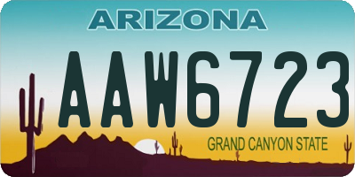 AZ license plate AAW6723