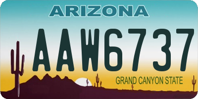 AZ license plate AAW6737
