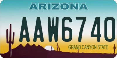AZ license plate AAW6740
