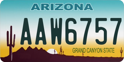 AZ license plate AAW6757