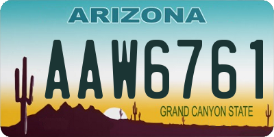 AZ license plate AAW6761