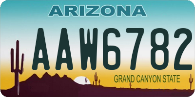 AZ license plate AAW6782