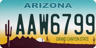 AZ license plate AAW6799