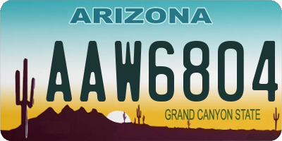 AZ license plate AAW6804