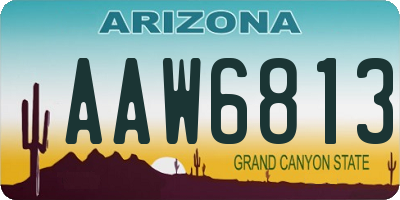 AZ license plate AAW6813