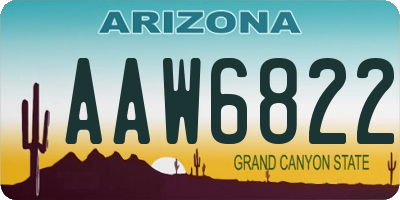 AZ license plate AAW6822