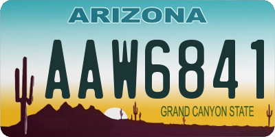 AZ license plate AAW6841