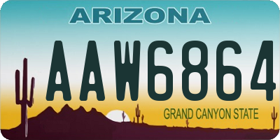 AZ license plate AAW6864